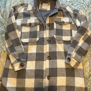 Plaid Button-Up Jacket